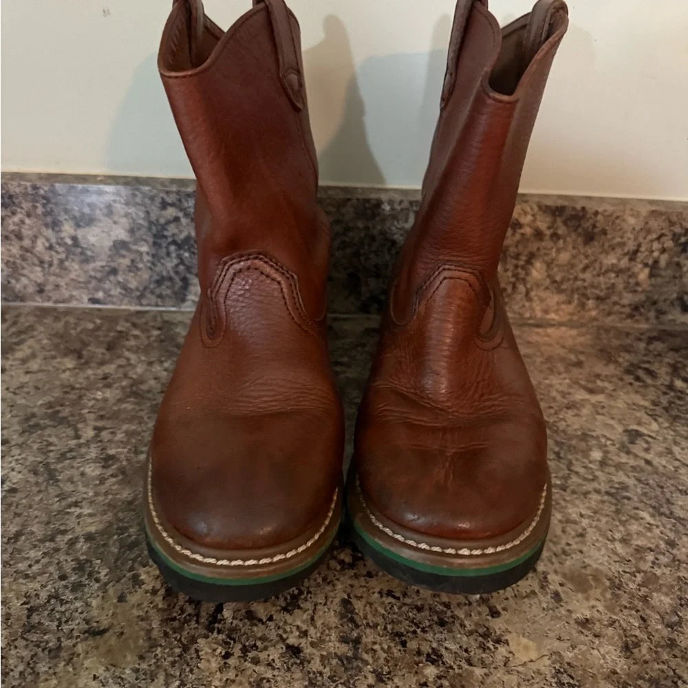 John Deere Brown Leather Boots - Youth 5 1/2